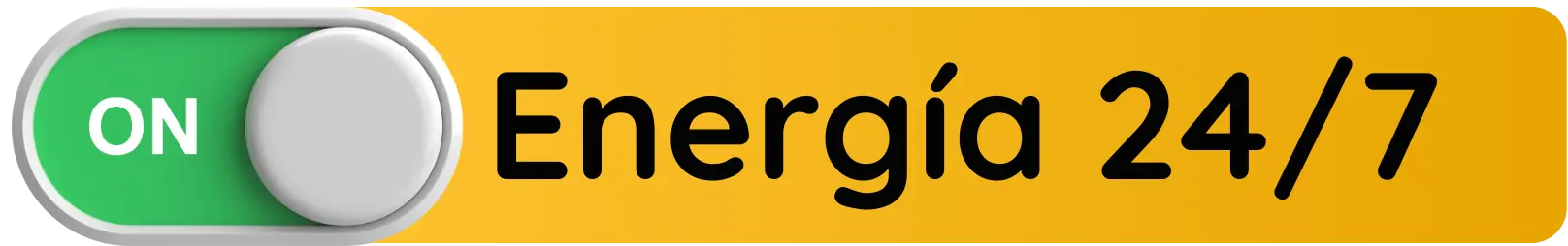 Icono de suministro eléctrico ininterrumpido 24/7 mediante sistemas solares y respaldo Proyelex.