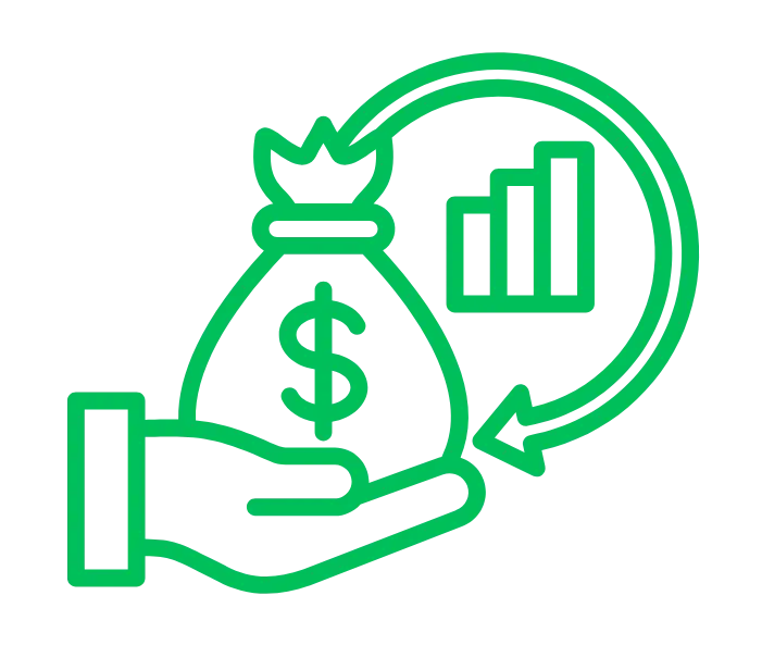 Icono de inversión rentable y sostenible con sistemas fotovoltaicos de larga duración.